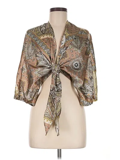Pre-owned Shein 3/4 Sleeve Blouse In Silver