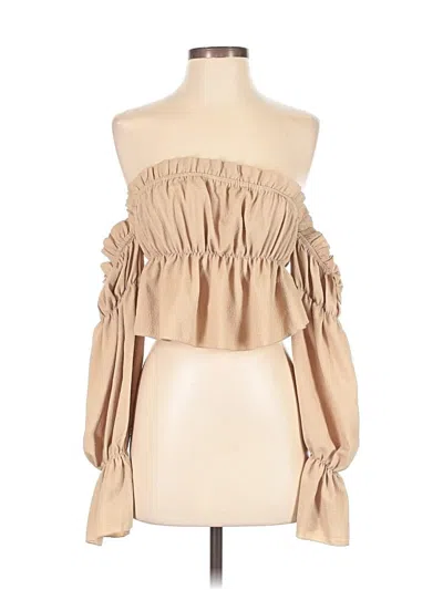 Pre-owned Shein 3/4 Sleeve Blouse In Tan