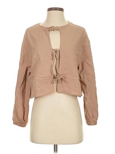Pre-owned Shein 3/4 Sleeve Blouse In Tan