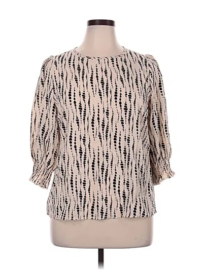 Pre-owned Shein 3/4 Sleeve Blouse In Tan