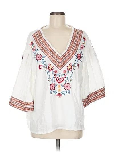Pre-owned Shein 3/4 Sleeve Blouse In White