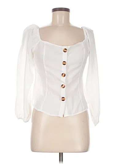 Pre-owned Shein 3/4 Sleeve Blouse In White