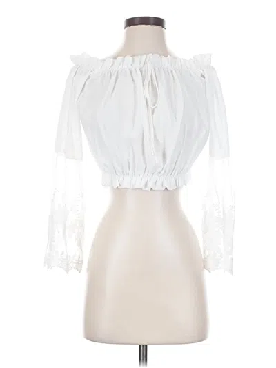 Pre-owned Shein 3/4 Sleeve Blouse In White
