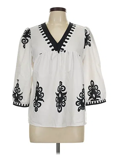 Pre-owned Shein 3/4 Sleeve Blouse In White