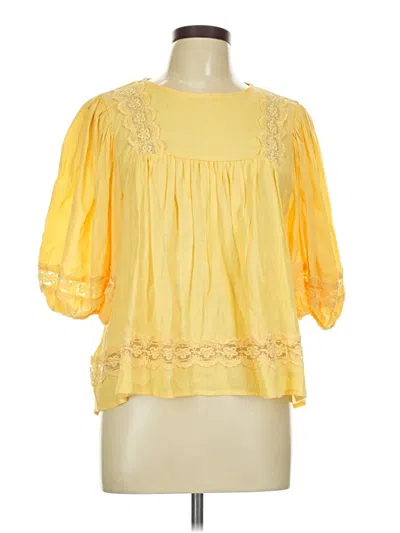 Pre-owned Shein 3/4 Sleeve Blouse In Yellow