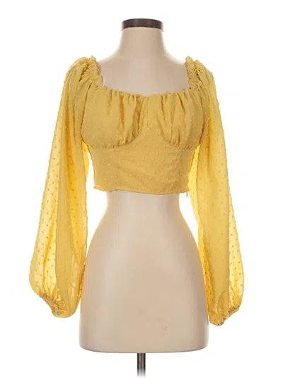 Pre-owned Shein 3/4 Sleeve Blouse In Yellow