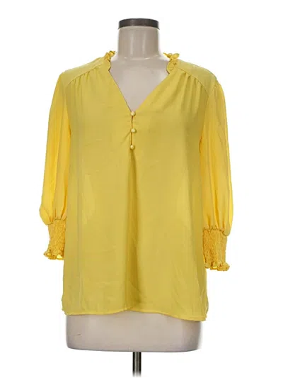 Pre-owned Shein 3/4 Sleeve Blouse In Yellow