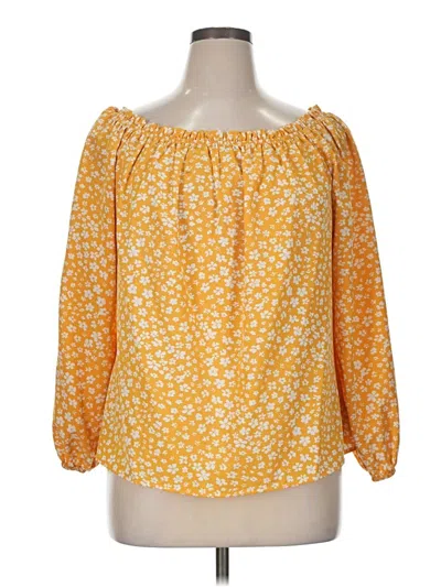 Pre-owned Shein 3/4 Sleeve Blouse In Yellow