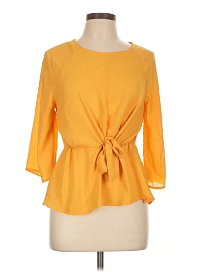 Pre-owned Shein 3/4 Sleeve Blouse In Yellow