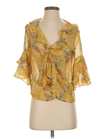Pre-owned Shein 3/4 Sleeve Blouse In Yellow