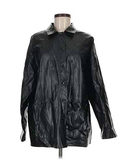 Pre-owned Shein 3/4 Sleeve Button Down Shirt In Black