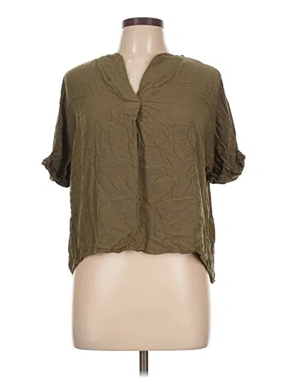 Pre-owned Shein 3/4 Sleeve Button Down Shirt In Brown