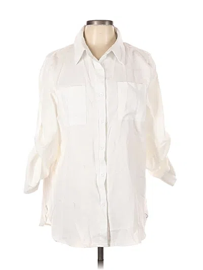 Pre-owned Shein 3/4 Sleeve Button Down Shirt In Ivory