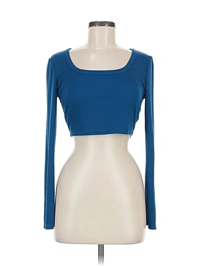 Pre-owned Shein 3/4 Sleeve T-shirt In Blue