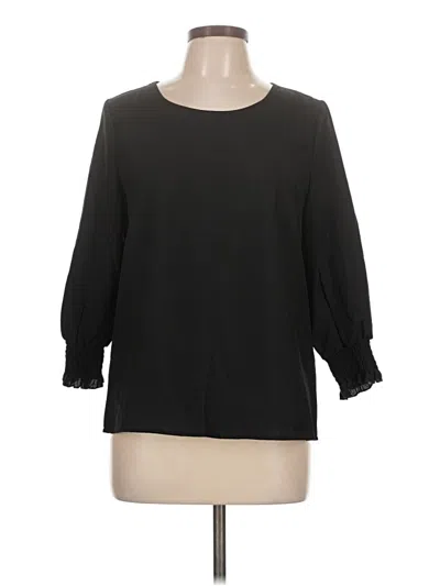 Pre-owned Shein 3/4 Sleeve Top Black Boatneck Tops