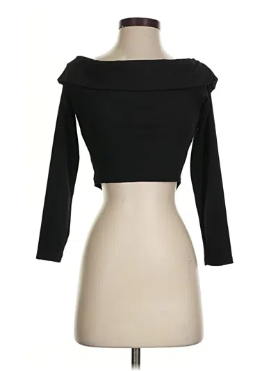 Pre-owned Shein 3/4 Sleeve Top Black Boatneck Tops