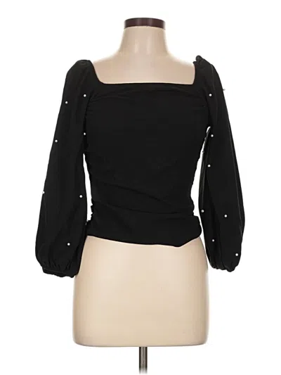 Pre-owned Shein 3/4 Sleeve Top Black Off The Shoulder Neckline Tops