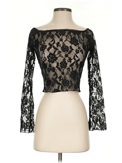 Pre-owned Shein 3/4 Sleeve Top Black Off The Shoulder Neckline Tops