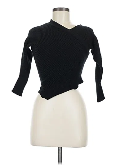 Pre-owned Shein 3/4 Sleeve Top Black One Shoulder Neckline Tops