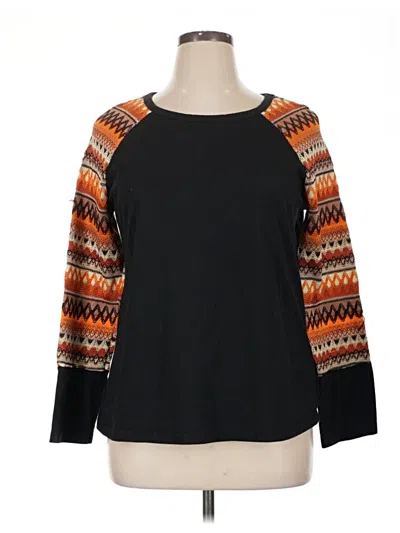 Pre-owned Shein 3/4 Sleeve Top Black Square Neckline Tops