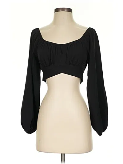 Pre-owned Shein 3/4 Sleeve Top Black Sweetheart Neckline Tops