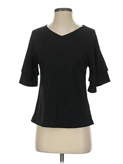 Pre-owned Shein 3/4 Sleeve Top Black V-neck Tops