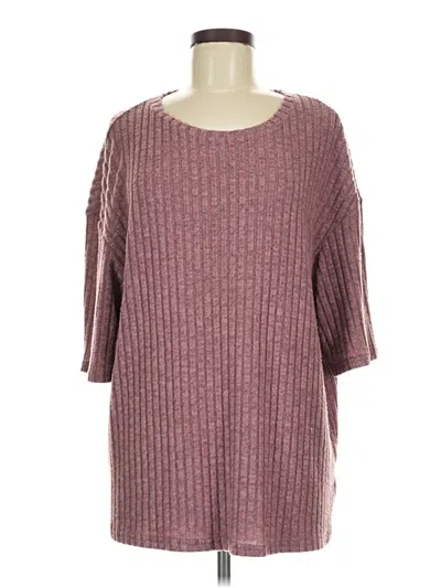 Pre-owned Shein 3/4 Sleeve Top Burgundy Boatneck Tops