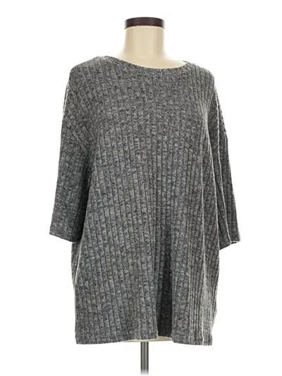 Pre-owned Shein 3/4 Sleeve Top Gray Boatneck Tops