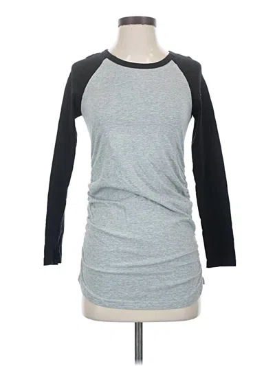 Pre-owned Shein 3/4 Sleeve Top Gray Crew Neck Tops