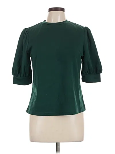 Pre-owned Shein 3/4 Sleeve Top Green Mock Neckline Tops