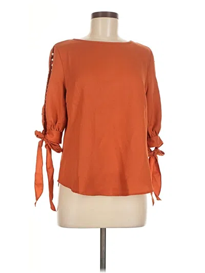 Pre-owned Shein 3/4 Sleeve Top Orange Boatneck Tops