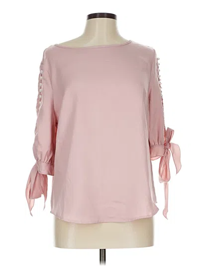 Pre-owned Shein 3/4 Sleeve Top Pink Boatneck Tops