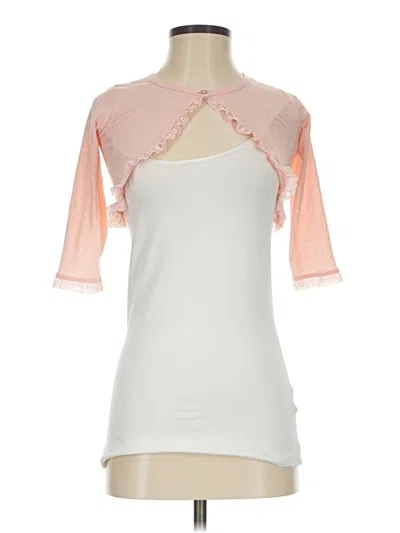 Pre-owned Shein 3/4 Sleeve Top Pink Sweetheart Neckline Tops