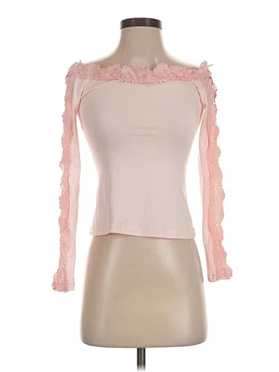 Pre-owned Shein 3/4 Sleeve Top Pink Sweetheart Neckline Tops