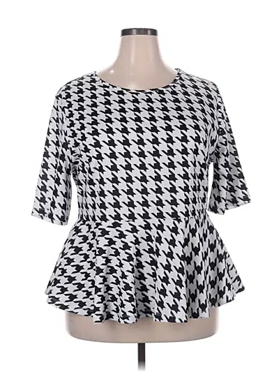 Pre-owned Shein 3/4 Sleeve Top Silver Square Neckline Tops