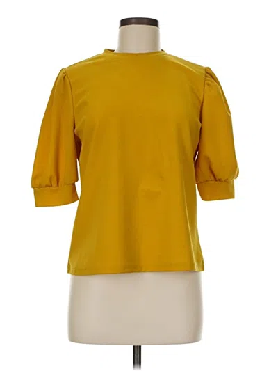 Pre-owned Shein 3/4 Sleeve Top Yellow Boatneck Tops