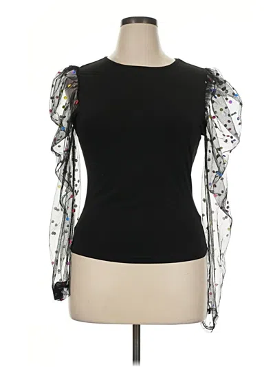 Pre-owned Shein 3/4 Sleeve T-shirt In Black