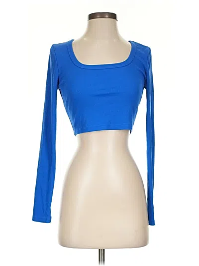 Pre-owned Shein 3/4 Sleeve T-shirt In Blue