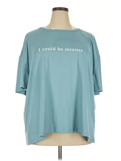 Pre-owned Shein 3/4 Sleeve T-shirt In Blue