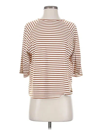 Pre-owned Shein 3/4 Sleeve T-shirt In Brown