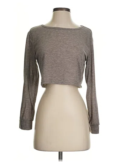 Pre-owned Shein 3/4 Sleeve T-shirt In Brown