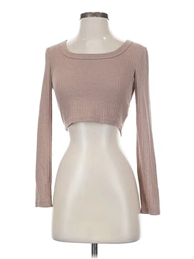 Pre-owned Shein 3/4 Sleeve T-shirt In Brown