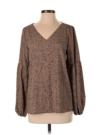 Pre-owned Shein 3/4 Sleeve T-shirt In Brown