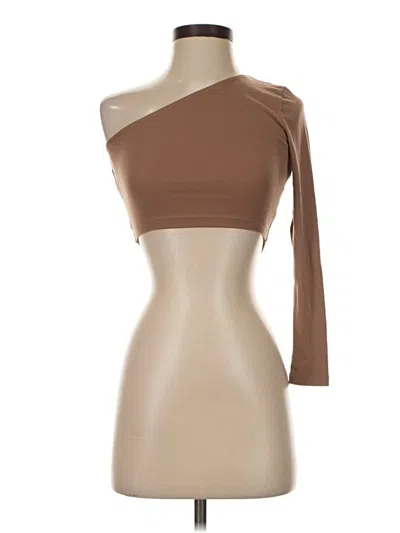 Pre-owned Shein 3/4 Sleeve T-shirt In Brown