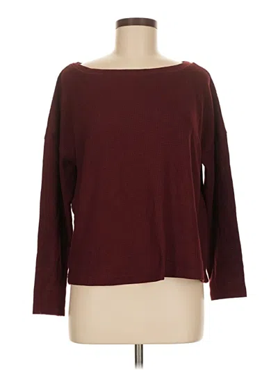 Pre-owned Shein 3/4 Sleeve T-shirt In Burgundy
