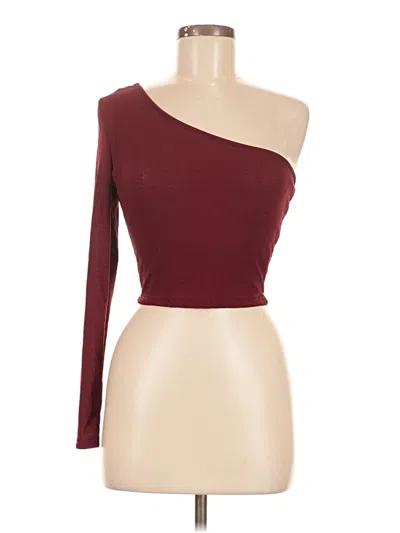 Pre-owned Shein 3/4 Sleeve T-shirt In Burgundy