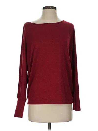 Pre-owned Shein 3/4 Sleeve T-shirt In Burgundy