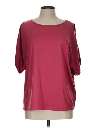 Pre-owned Shein 3/4 Sleeve T-shirt In Burgundy