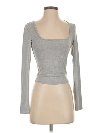 Pre-owned Shein 3/4 Sleeve T-shirt In Gray
