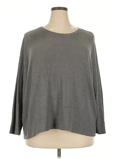 Pre-owned Shein 3/4 Sleeve T-shirt In Gray